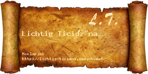 Lichtig Ticiána névjegykártya